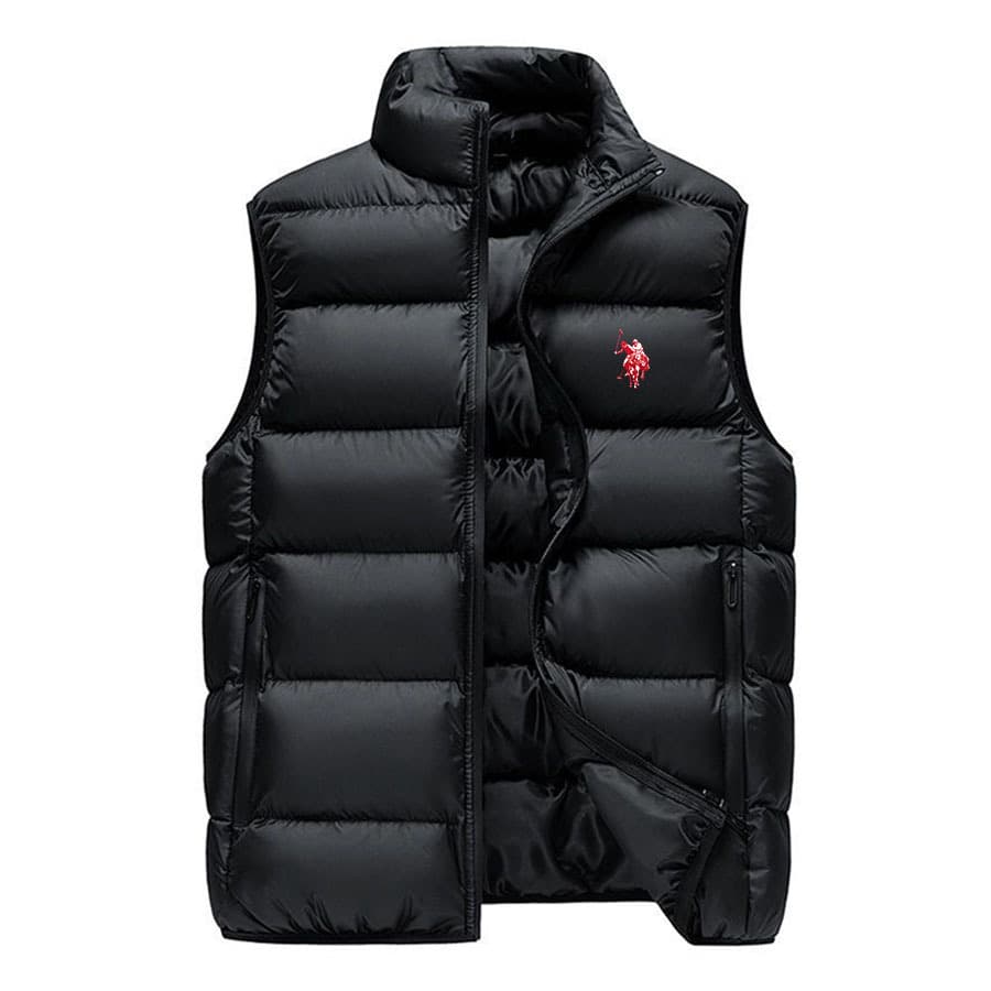 Gilet matelassé imprimé pour homme, veste d'hiver épaisse sans manches, coupe-vent et décontractée