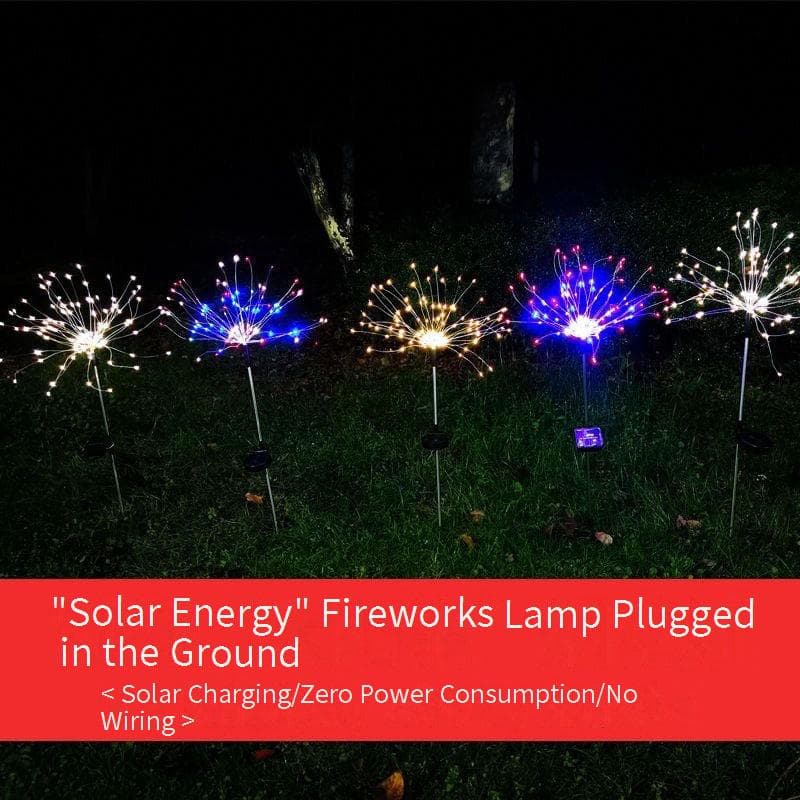 Solar Firework Lights - IP65 Waterproof Outdoor String Lights With 8 Modes, 60/90/120/150/180/200/360/480 LEDs For Garden, Patio, Camping