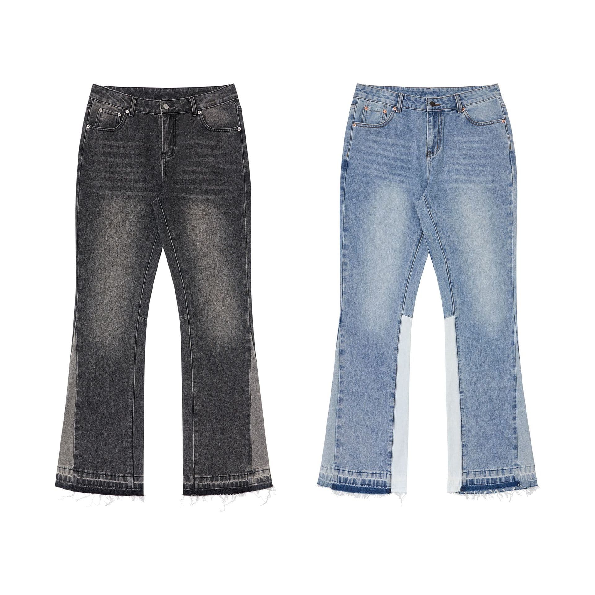 ​​Men's Vintage Washed Jeans – Artistic Splatter Paint & Distressed Details (Straight-Leg, Cotton, S-XL, High Street Fashion)​