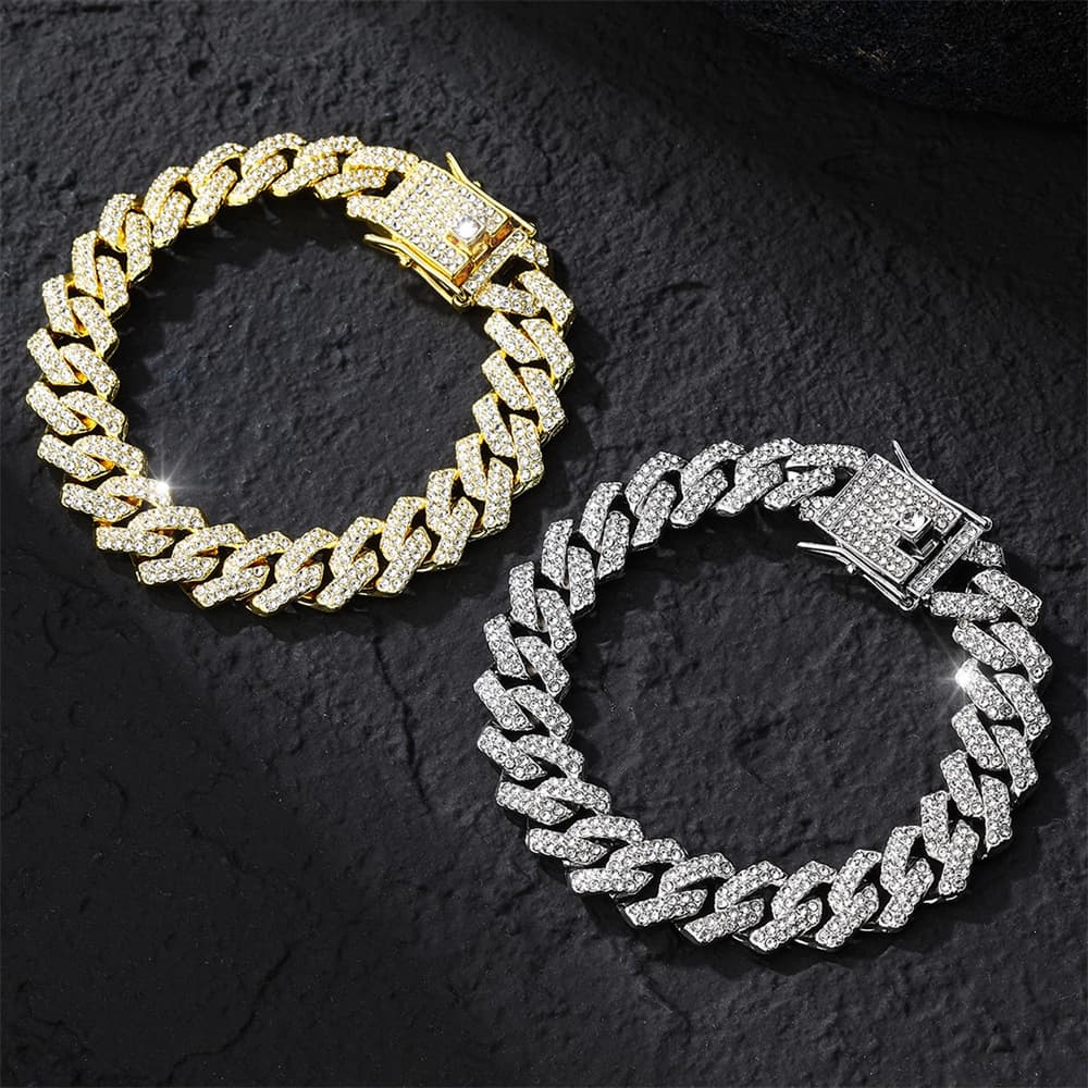 Hot Hip-Hop Jewelry Cuban Chain Fashion Full Diamond Accessories Versatile Bracelet