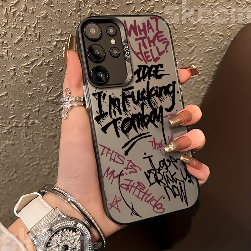 Inspirational Quotes Minimalist Letters Pattern Case For Samsung Galaxy S25 Ultra S24 Plus S23 S22 S21 S20 A55 A54 A15 A35 Cover