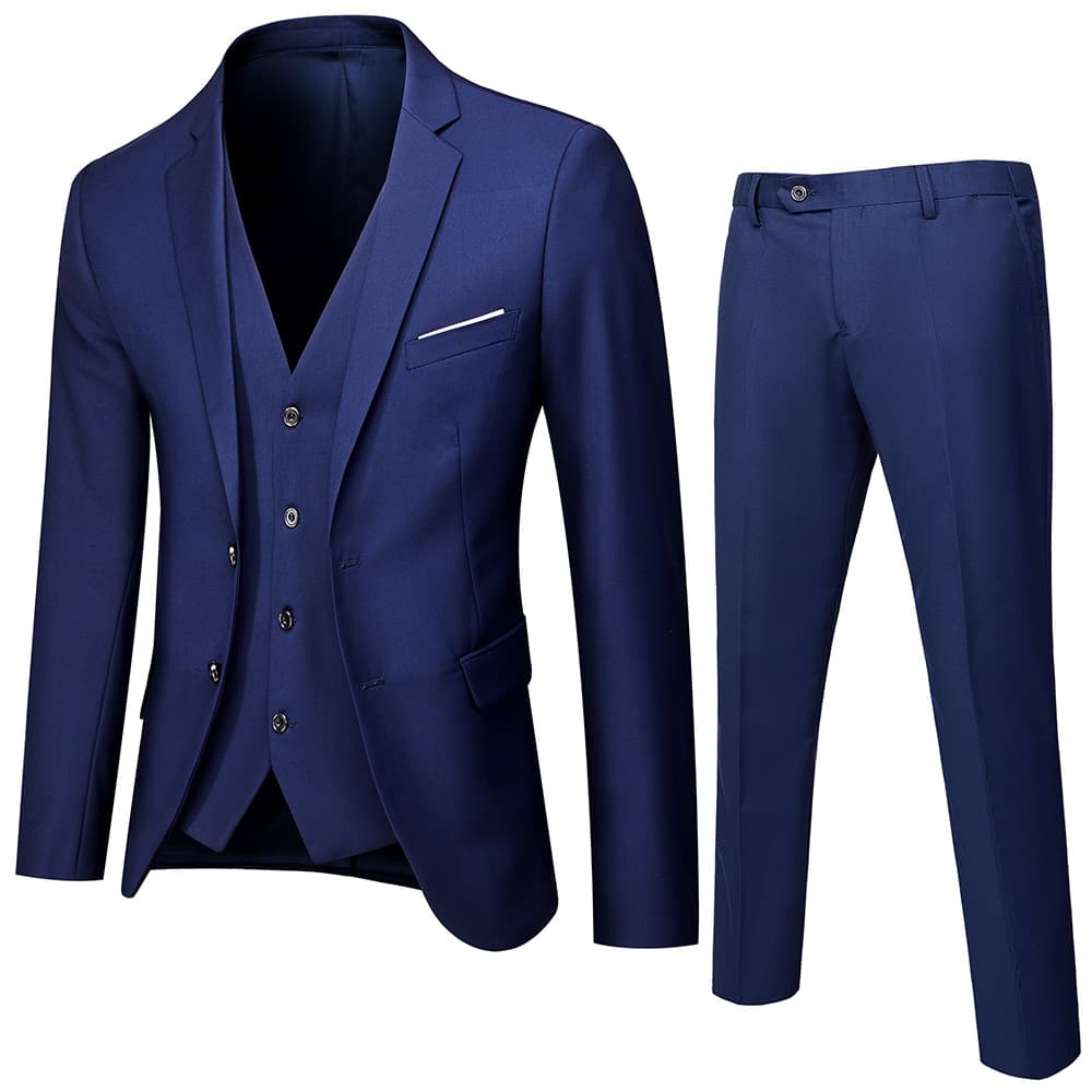 Men's Slim Fit 3-Piece Suit Set Formal Blazer, Vest & Trousers For Wedding, Business & Party, Elegant & Modern Groom & Groomsmen Attire