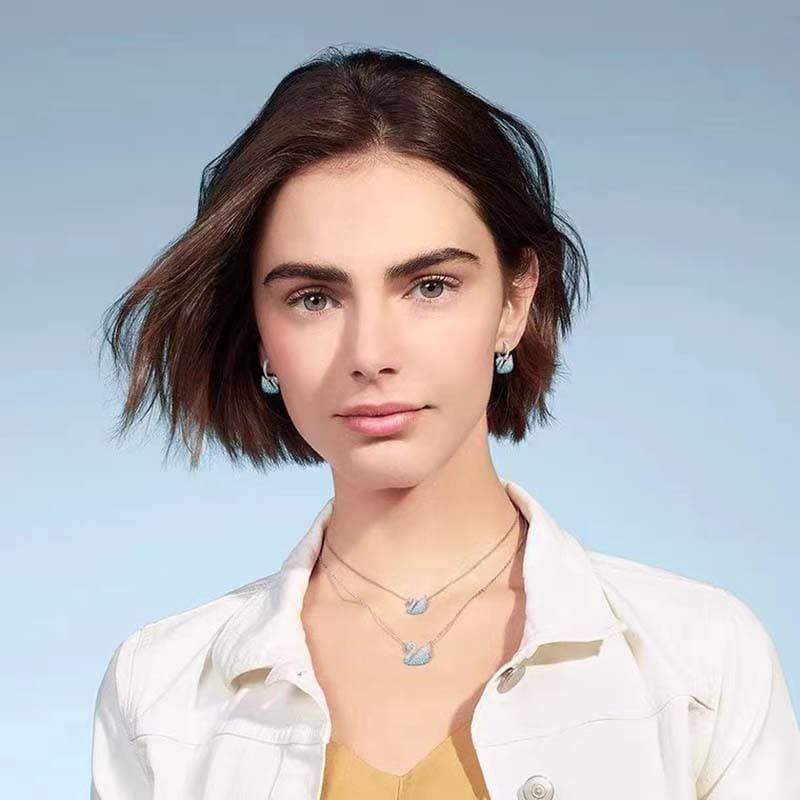 SwarovskiBlue Swan ICONICSWAN Soft wave earrings gift for women