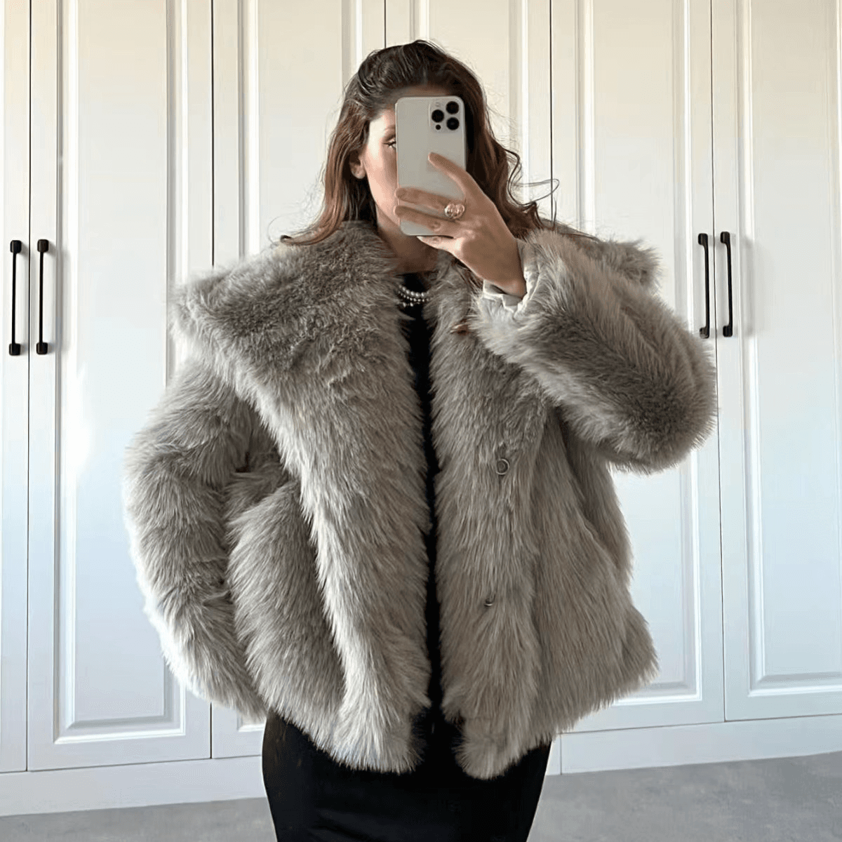 Women's Winter New Artificial Fur Effect Short Jacket