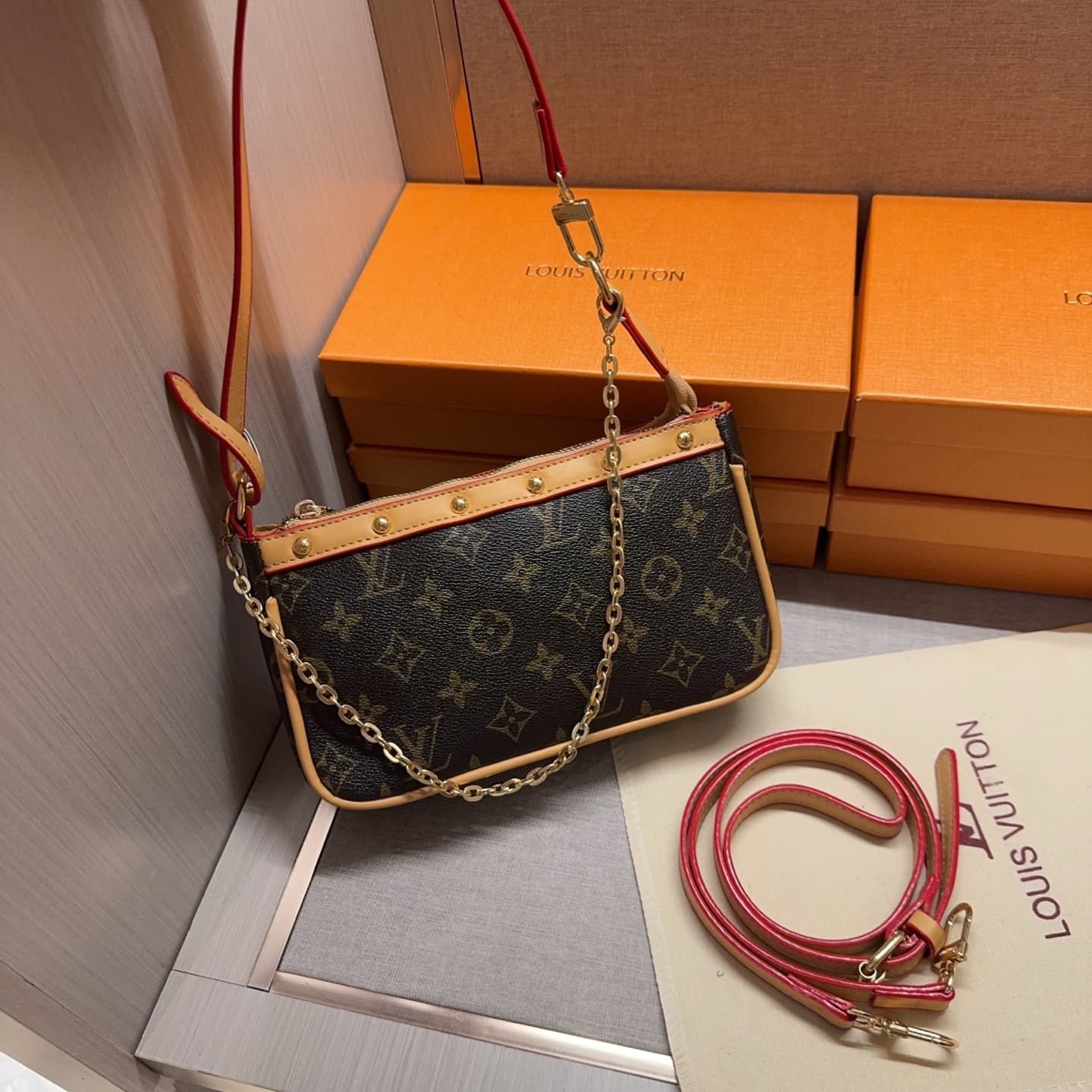 Sac de Mahjong classique de LV en toile résistante, ensemble complet avec étui de protection pour les voyages et l'utilisation quotidienne, design