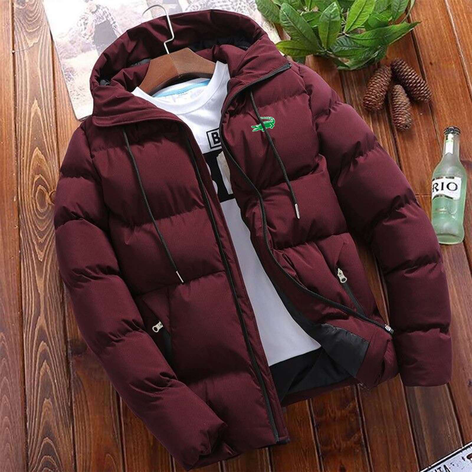Nouveau Épaissi rembourré fermeture éclair à capuche manteaux vers le bas hommes de haute qualité vestes