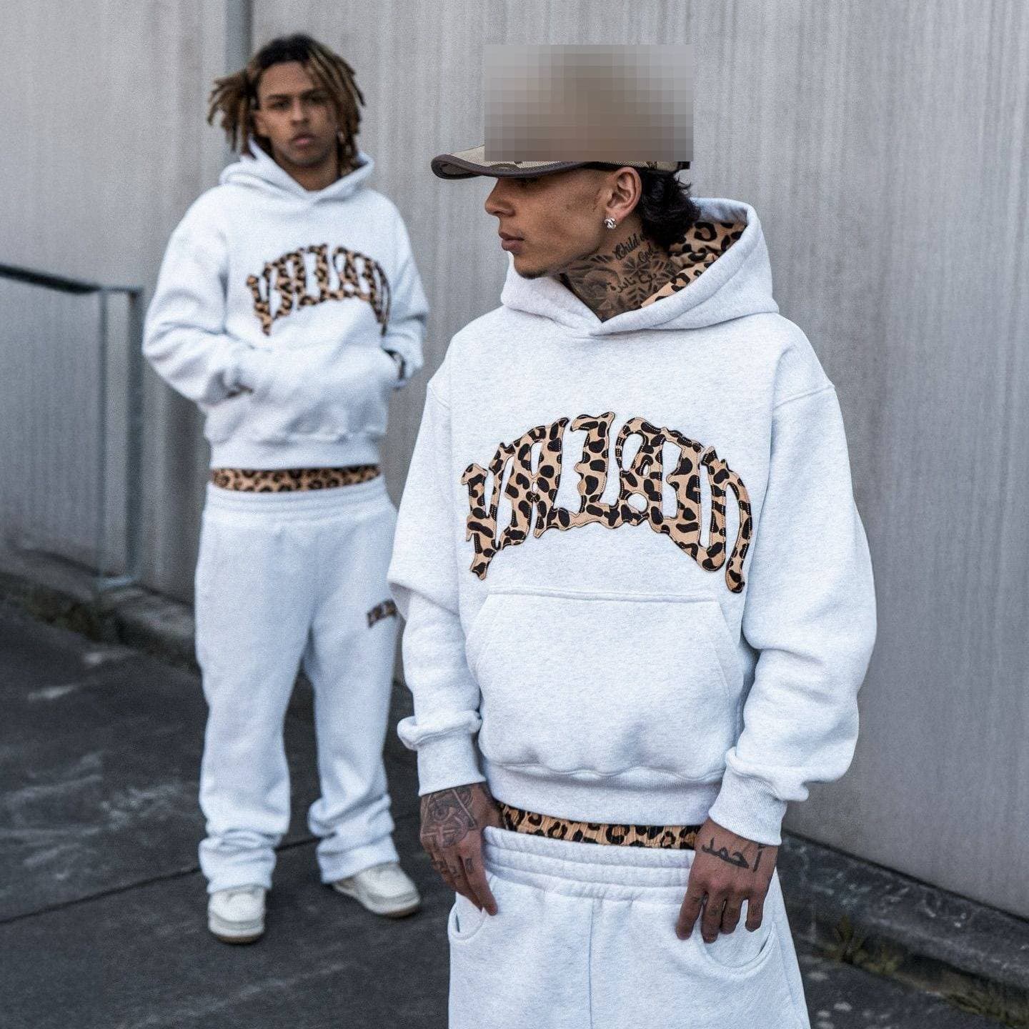 Men's Hooded Sweatshirt & Jogger Set Retro Animal Print Letter Graphic Casual Streetwear Fashion Trends