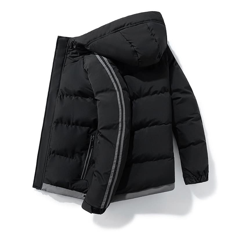 Men's Clothing Style Down Cotton Coat, Thickened Coat, Two-bar Cotton Coat, Model, Men's Coat, Cotton-padded Jacket For Men