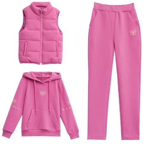 Women's Clothing vest three piece suit middle aged and elderly plus velvet thickened sportswear suit female cold proof winter coat new