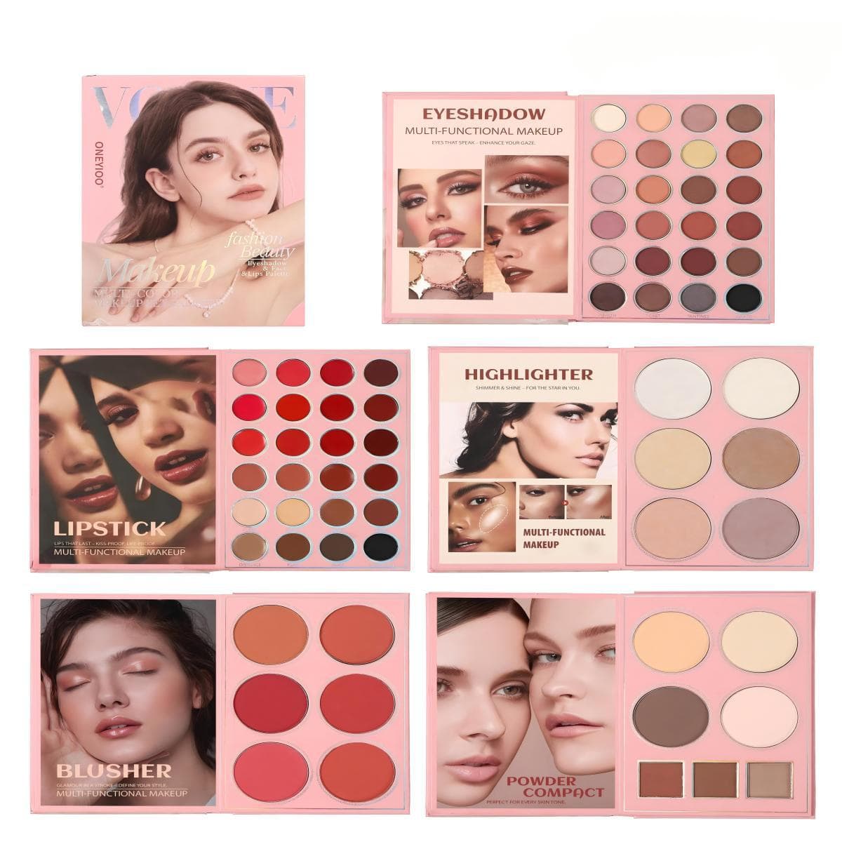 67-Color Multifunctional Eye Shadow Palette Matte Shiny Lipstick Blush Highlighter Concealer Integrated Design Beauty Makeup