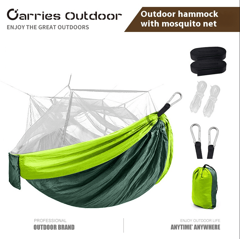 Parachute Cloth Mosquito Net Hammock Outdoor Items 210t Nylon Spun Outdoor Hammock With Mosquito Net