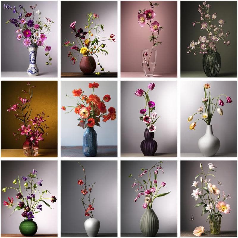 RUOPOTY Classic Paint By Numbers Handmade Decorative Paintings Flower Arranging Art Paint For Painting Home Decoration