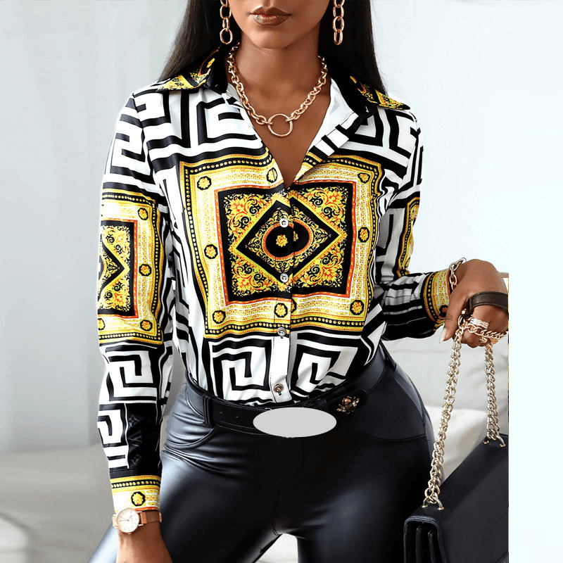 Women's Clothing Spring New Style Fashion Slimming Women's Long Sleeved Positioning Flower Shirt Real Shot