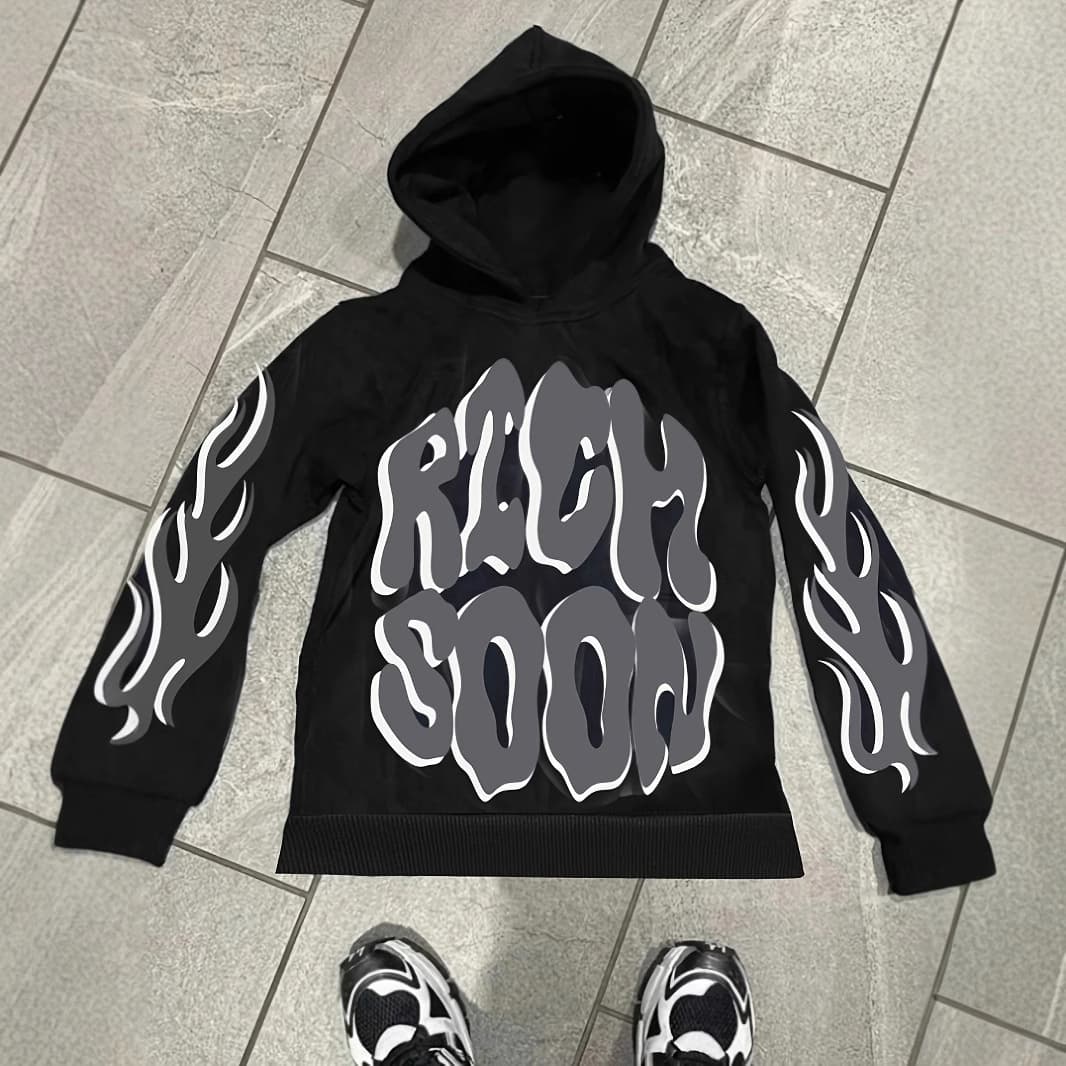 Men's Clothing Autumn And Winter Street Trend Letter Printing Casual Men And Women Loose Hooded Sweatshirt