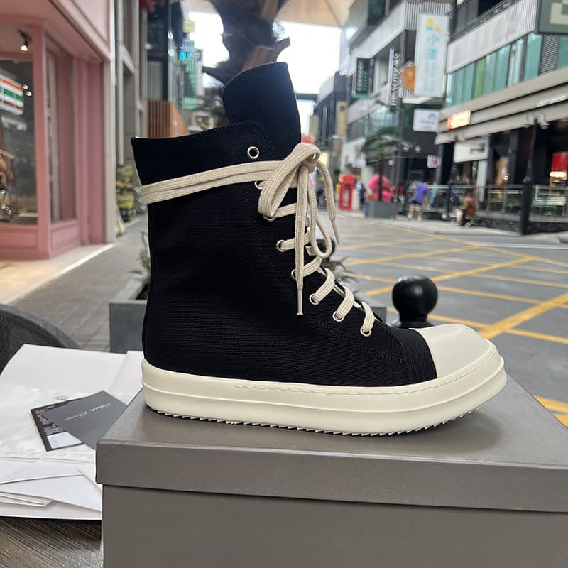 High Top Men's And Women's Canvas Sneakers with Five Pointed Star Design European American Style Zippered Short Boots Versatile Height Increasing Casual Shoes