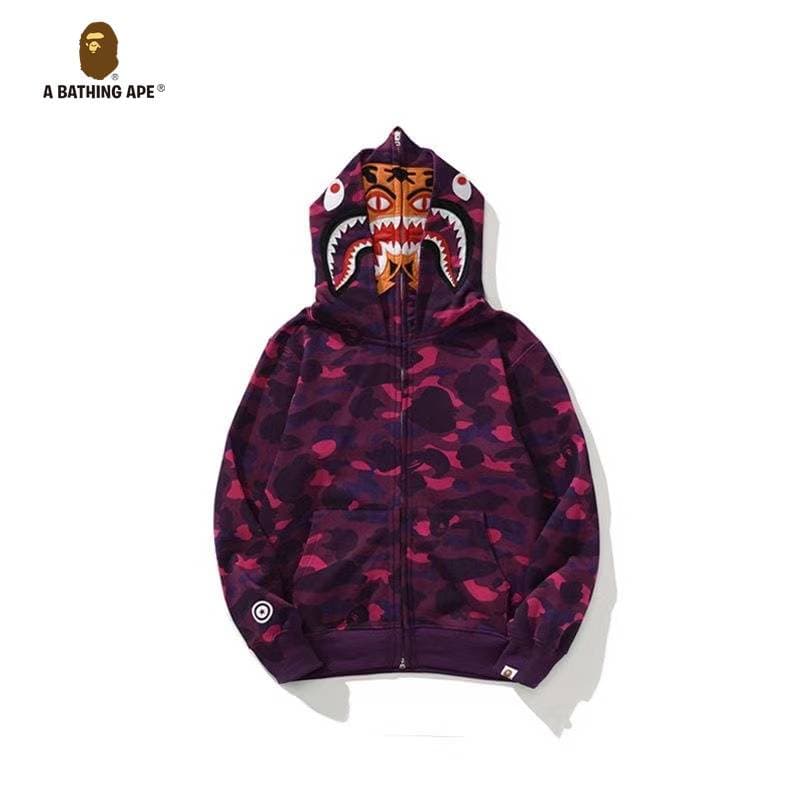 A BATHING APE WGM High Quality Pure Cotton Version SHARK FULL ZIP HOODIE MENS AND WOMEN