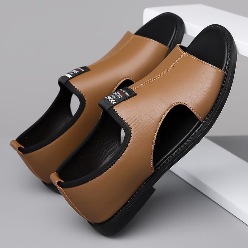 NEW Men's Sandals 2026 Summer New Design Soft-soled Stylish Anti-slip Leather Shoes Breathable One-Piece Onesize Fits All Men's Shoes