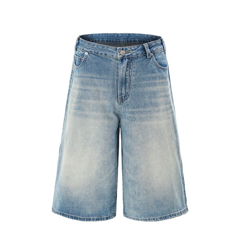 Men's Clothing Summer New Four Color Loose American Baggy Jeans Seven Point Jeans Men's Straight Wide Leg Versatile