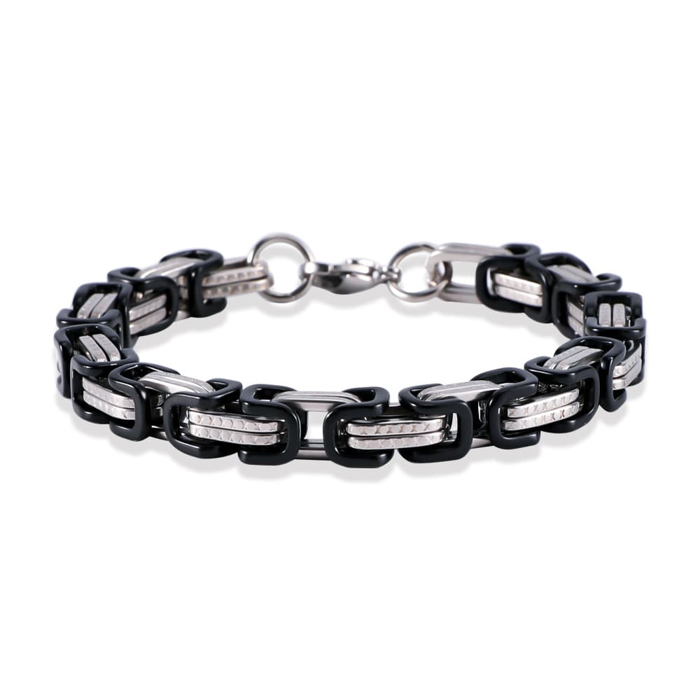 Men's Stainless Steel Four Sided Imperial Bracelet Fashionable Hip-Hop/Rock Geometric Charm Jewelry For Anniversary Party