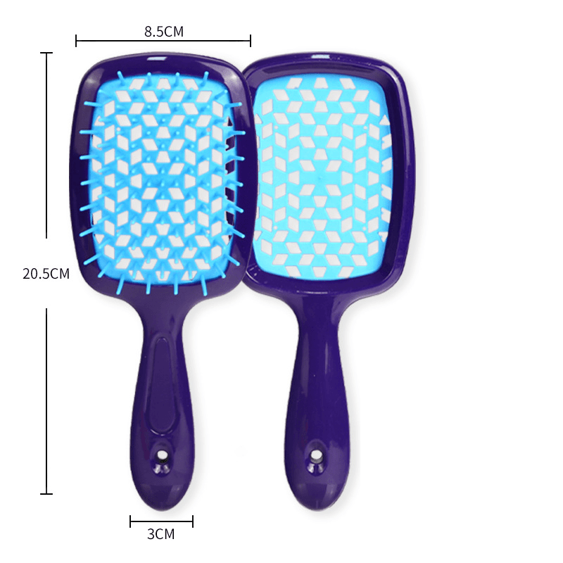 Square Hollow Comb Cross-border Hot Selling Grid Comb Color Splicing Massage Comb Fluffy Style Hair Smoothing Comb Spot Wholesale