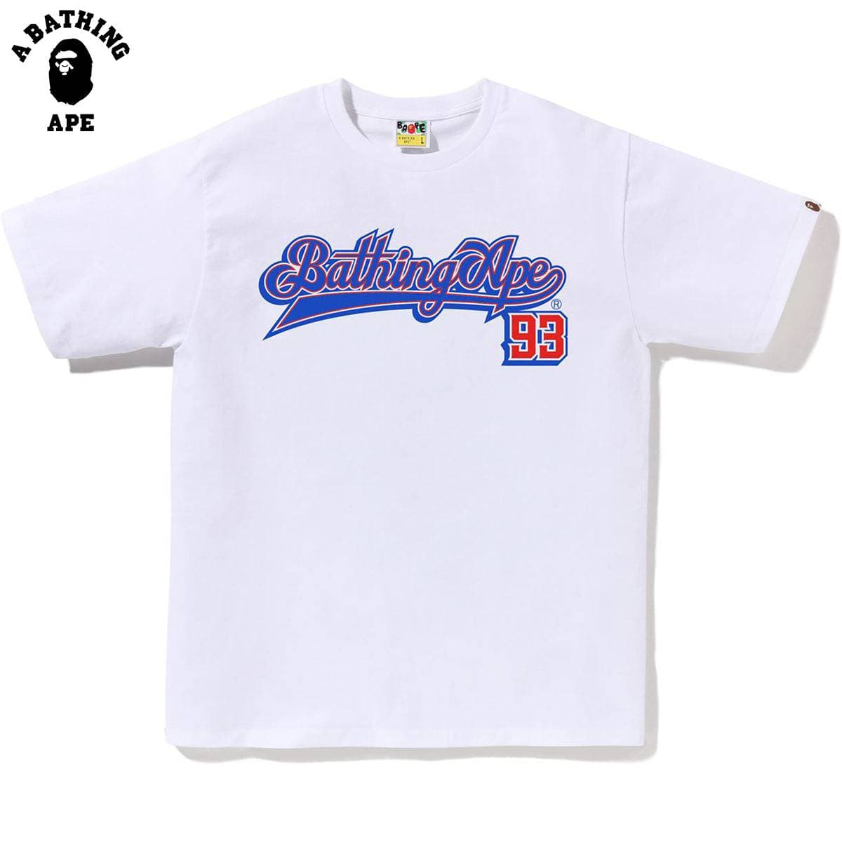 A BATHING APE BAPE-Creative Letter Monkey Head Print Pattern Pure Cotton Short Sleeved T-shirt