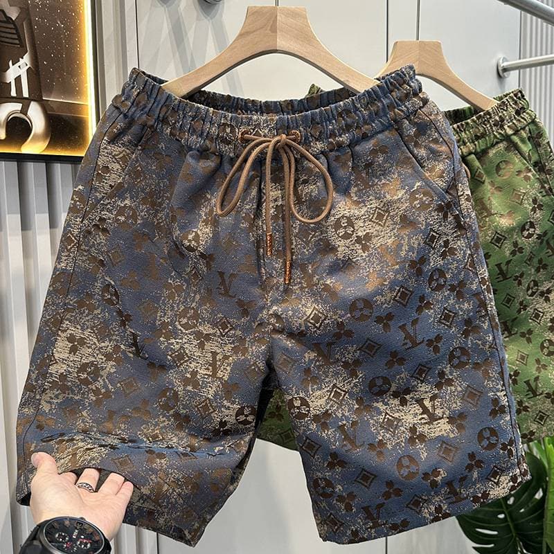 Men's Clothing High-end Fashion Jacquard Casual Sports Shorts For Men, Trendy Brand, 2026 Summer New Style, Men's Beach Five-point Pants