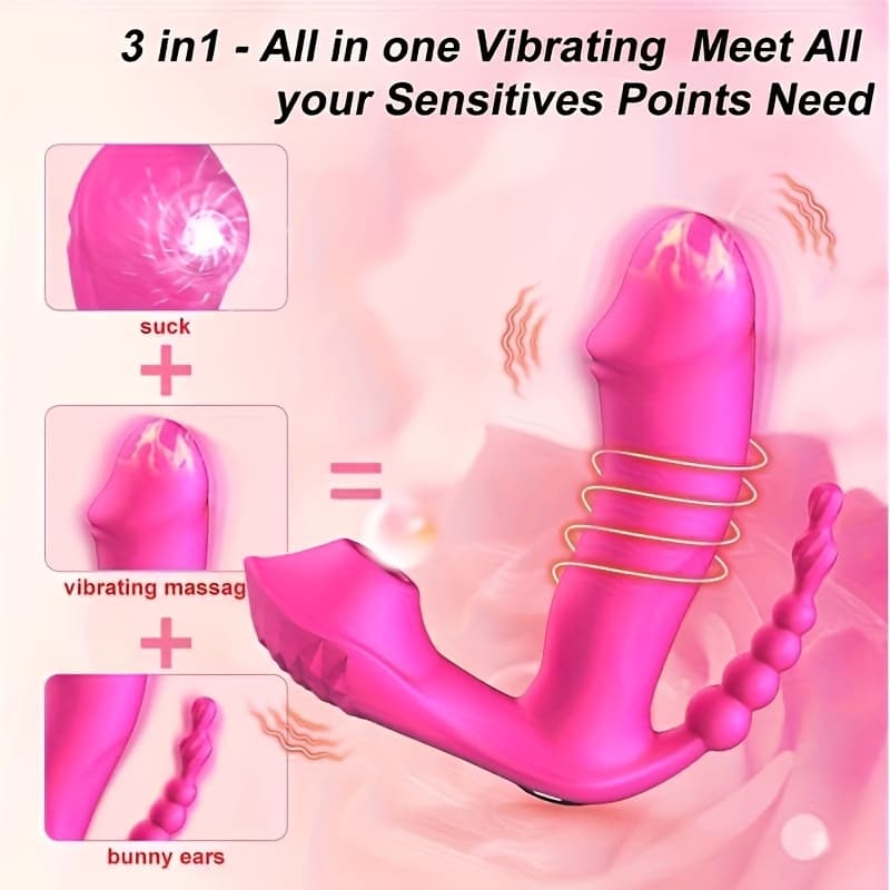 Remote Control Charging Anal Vaginal Clitoral Stimulator Sex Toy, Adult Supplies, Climax Device, Breast Suction Device, Masturbation Massage