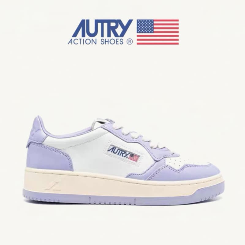 Autry ~ chaussure épissure queue blanche chaussures décontractées rétro bout rond à lacets même Style chaussures sport petites chaussures blanc