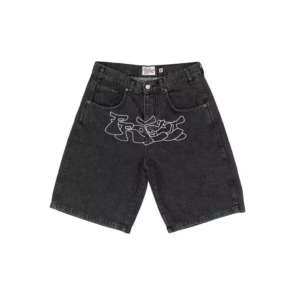 Men's Clothing Factory Direct Sales European And American Summer Hip Hop Casual Denim Shorts Men's High Street Retro Simple Wide Leg Shorts