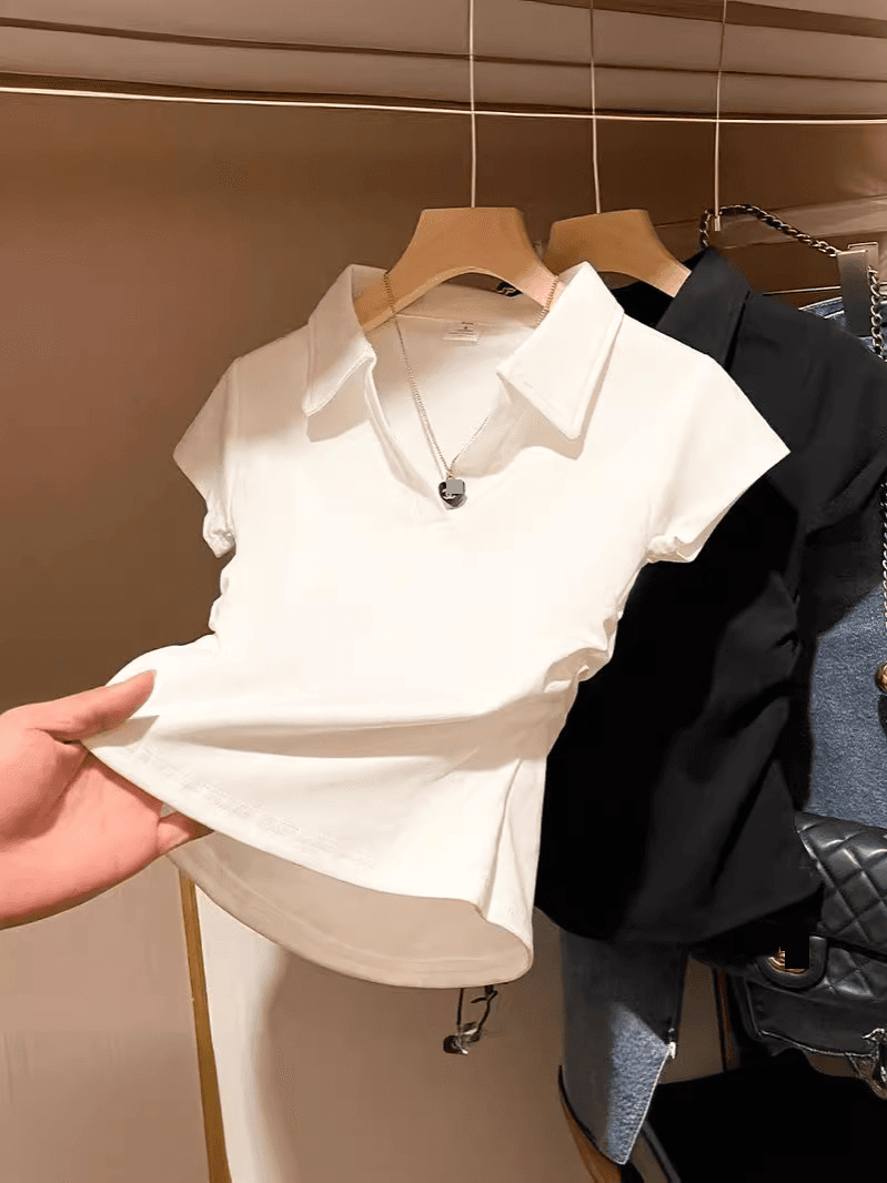 Women's Clothing Heavy Industry Hot Diamond Pure Cotton Short-sleeved T-shirt Women's Summer Loose Design Niche Age-reducing Half-sleeved Top