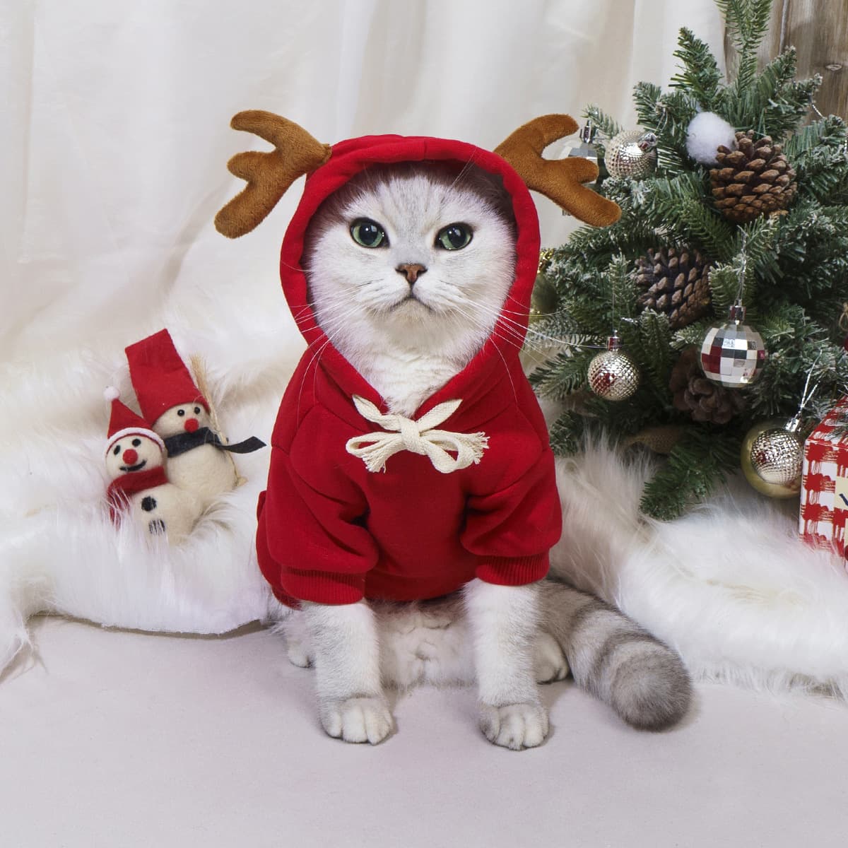 Christmas antler drawstring hoodie creative clothing source