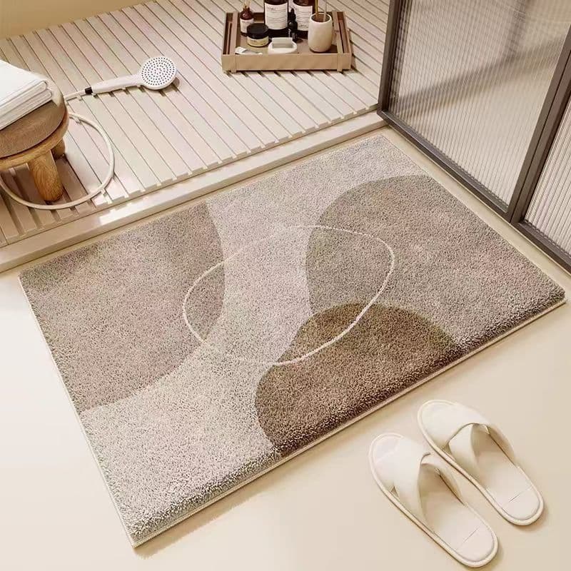 Simple Bathroom Absorbent Cashmere Floor Mat Bathroom Plush Absorbent Carpet Bathroom Toilet Door Soft Foot Mat