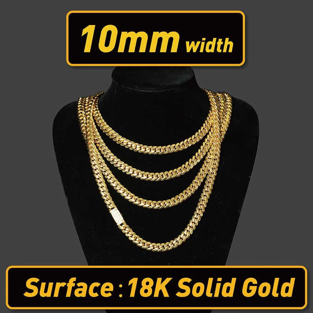 Collier ras du cou à maillons personnalisés en or, chaîne cubaine Miami, 20mm