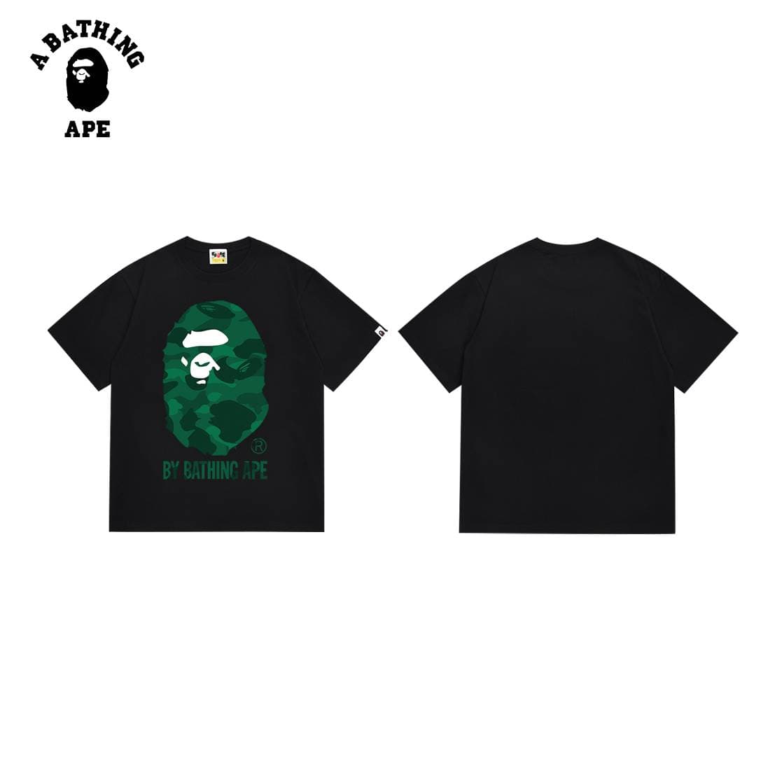 A BATHING APE BAPE-Camouflage Ape Head Classic Letter Printed T-shirt Made Of Pure Cotton Fabric