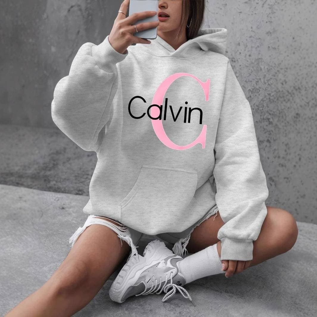 Sweat à capuche oversize tendance Calvin Klein – Sweat à capuche à épaules dénudées avec imprimé floral | Sweat à capuche unisexe streetwea