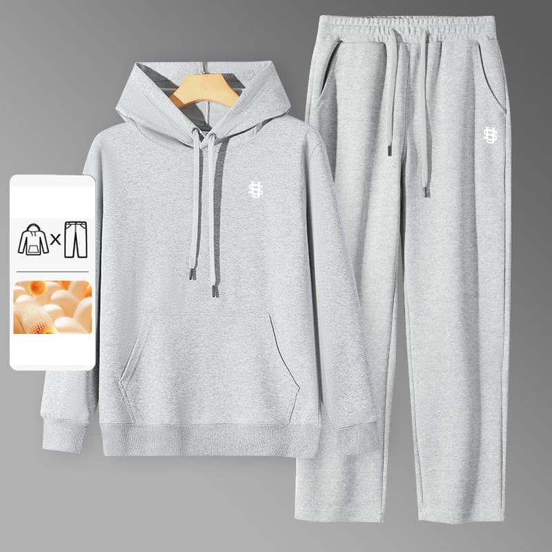 ​​320g Cotton Hoodie & Sweatpants Set - Casual Letter Embroidery Sweatsuit (Men's/Women's Outdoor Sports Jogger Outfit)​​