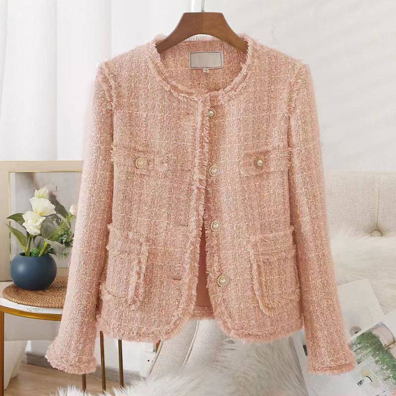 Women's Clothing Blue Tassel Small Short Versatile Jacket Spring And Autumn Stylish Petite Temperament Tops