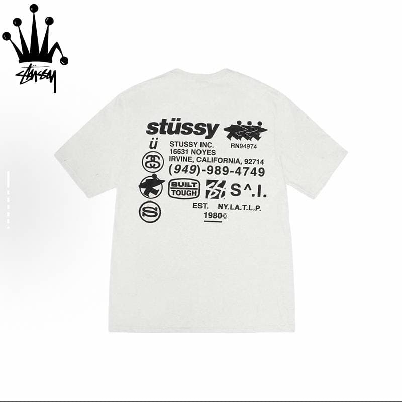Stussy Small Character Pattern Design, Letter Logo Printing, Casual And Comfortable Pure Cotton Short Sleeved T-shirt
