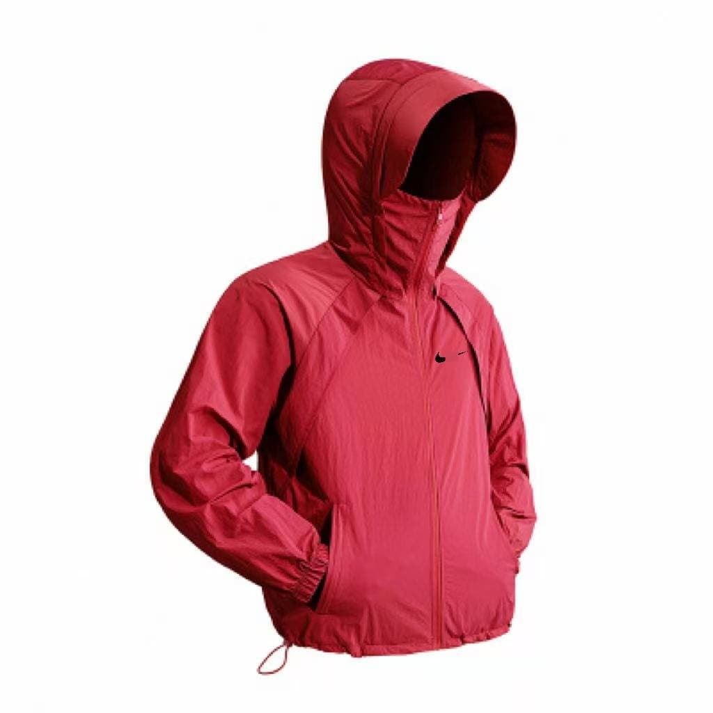 Veste Nlke pour homme, à séchage rapide, respirante, à capuche, protection solaire, légère, ample, fermeture éclair intégrale, coupe-vent, id