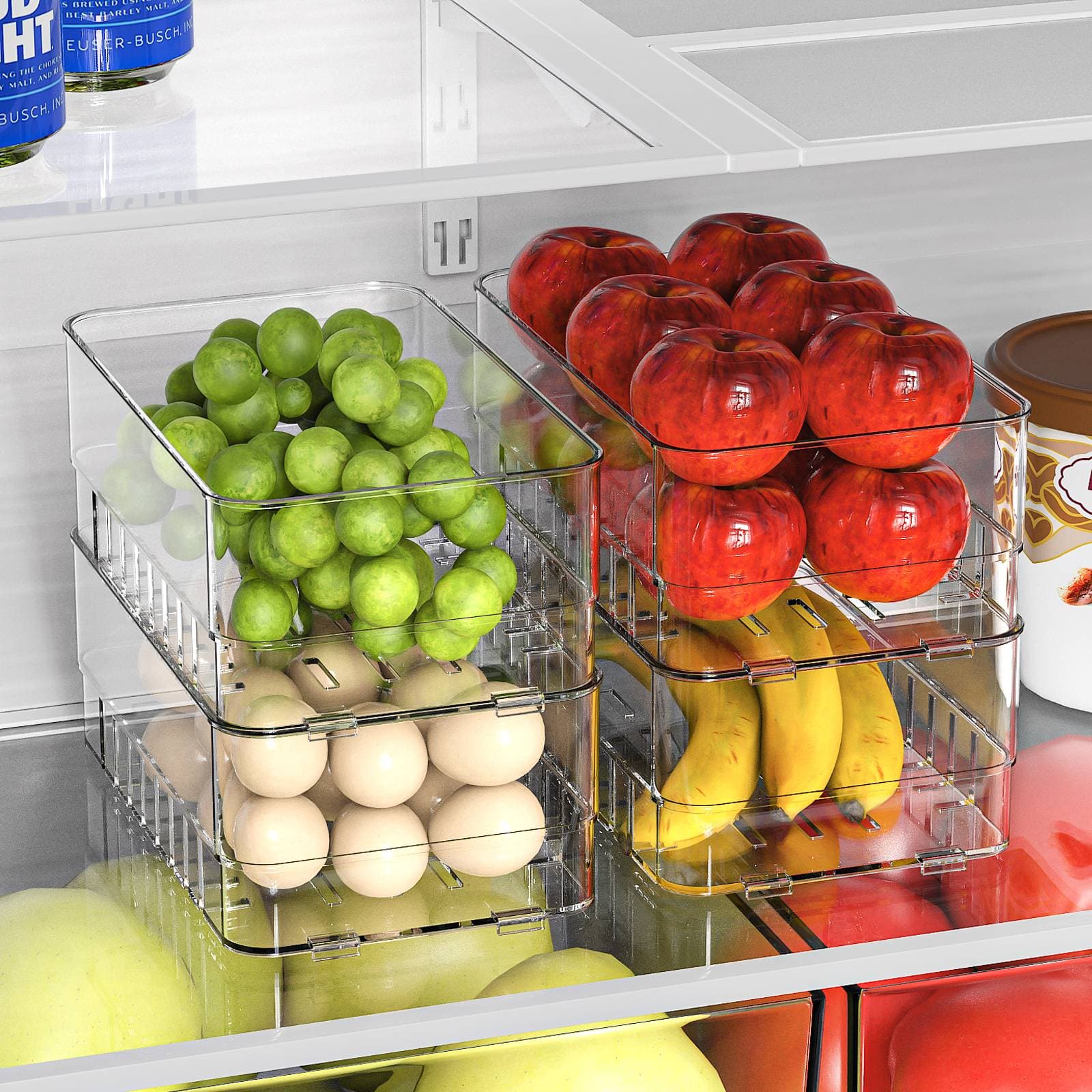 Organizador Nevera Y Cocina - Caja De Almacenamiento Ajustable Para Frigorífico, Cajones Y Armarios - Ahorra Espacio Y Ordena Alimentos