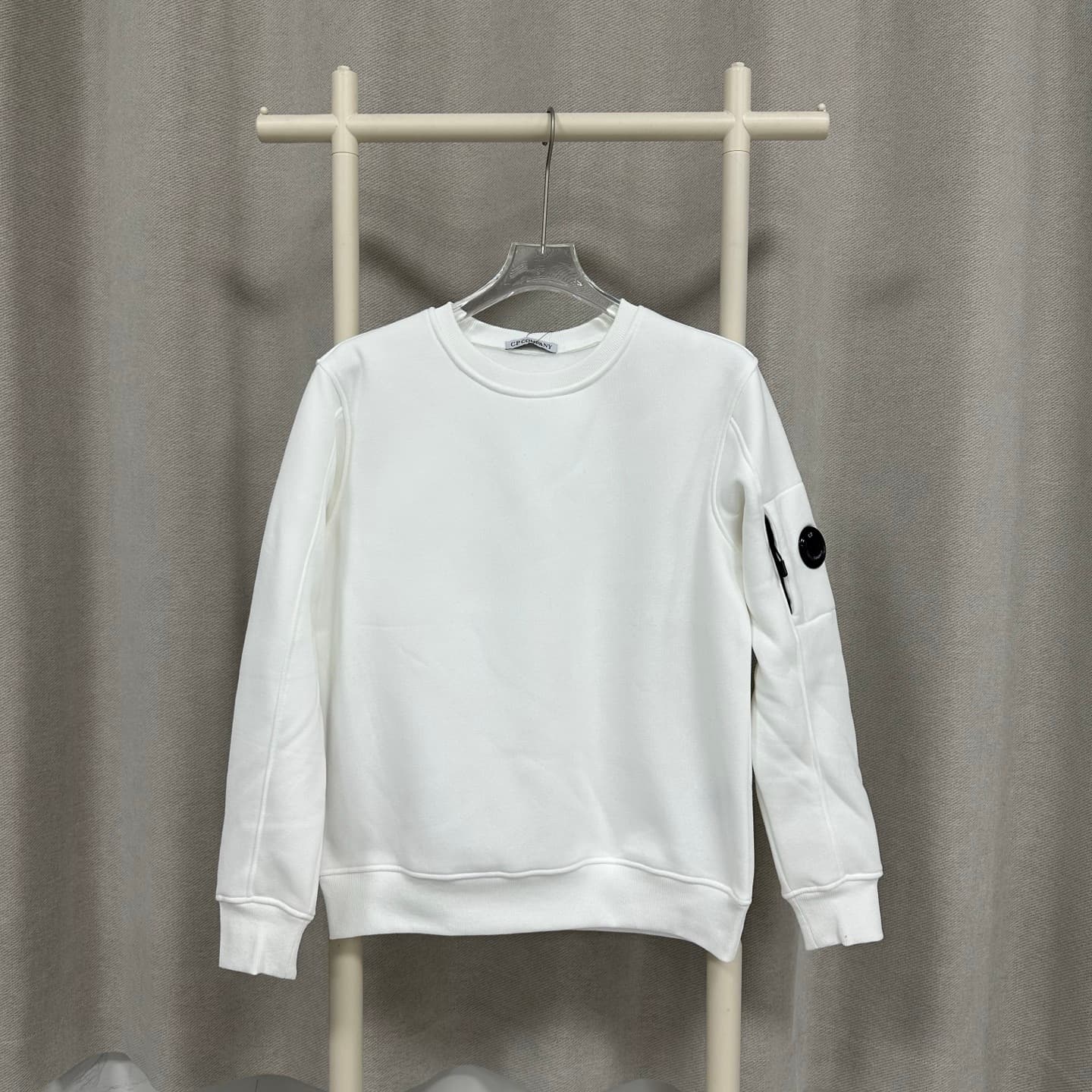 Cardigan CP avec sweat à capuche en polaire, couleur unie, décontracté, couple, badge, veste Y2K pour hommes
