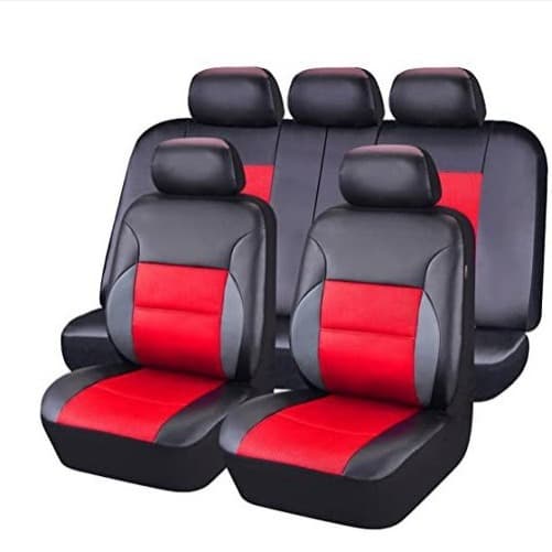 pu leather car artificial leather 5 seater car universal arc sandwich stitching leather seat cover