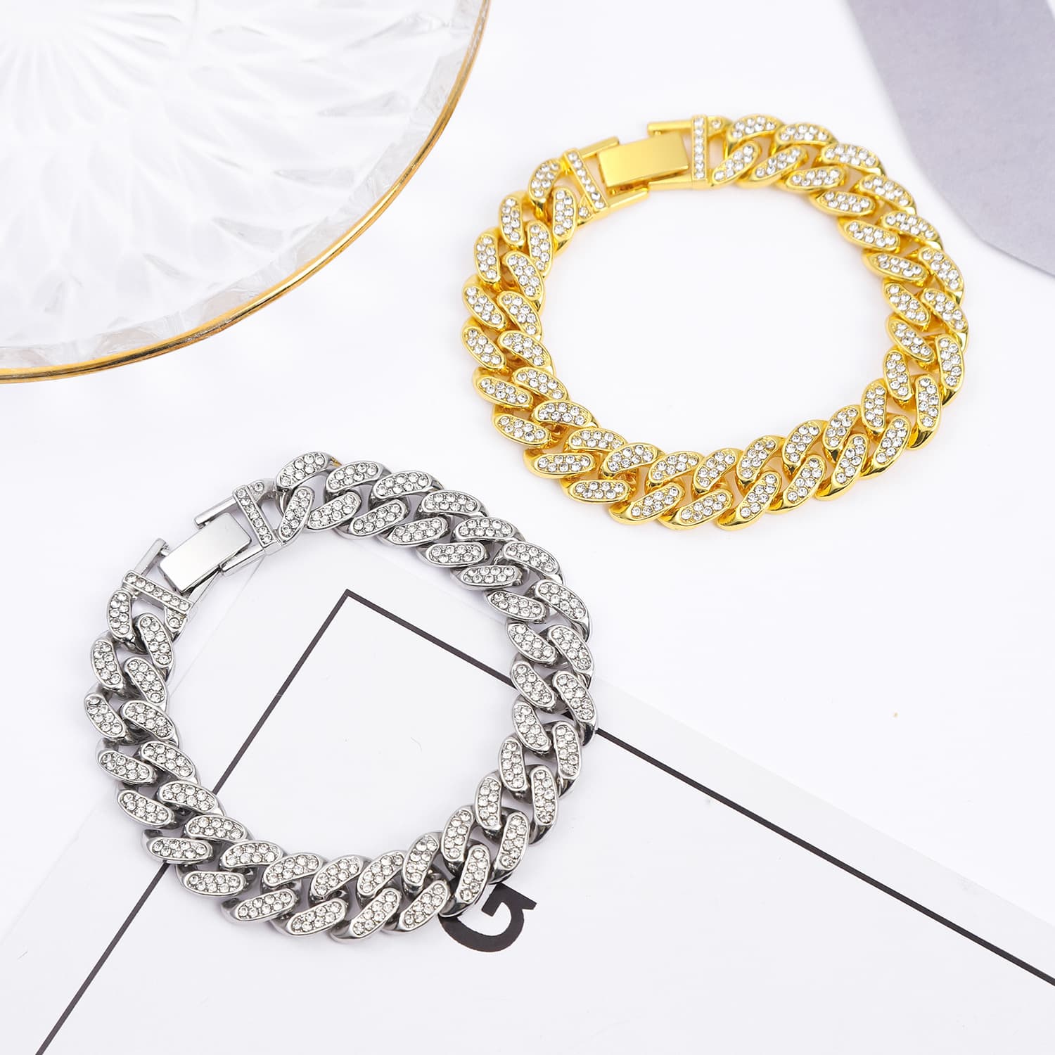 Unisex Men And Women Trendy Cool Necklaces Hip Hop Rap Accessories Bracelet Pendants Cuban Chain