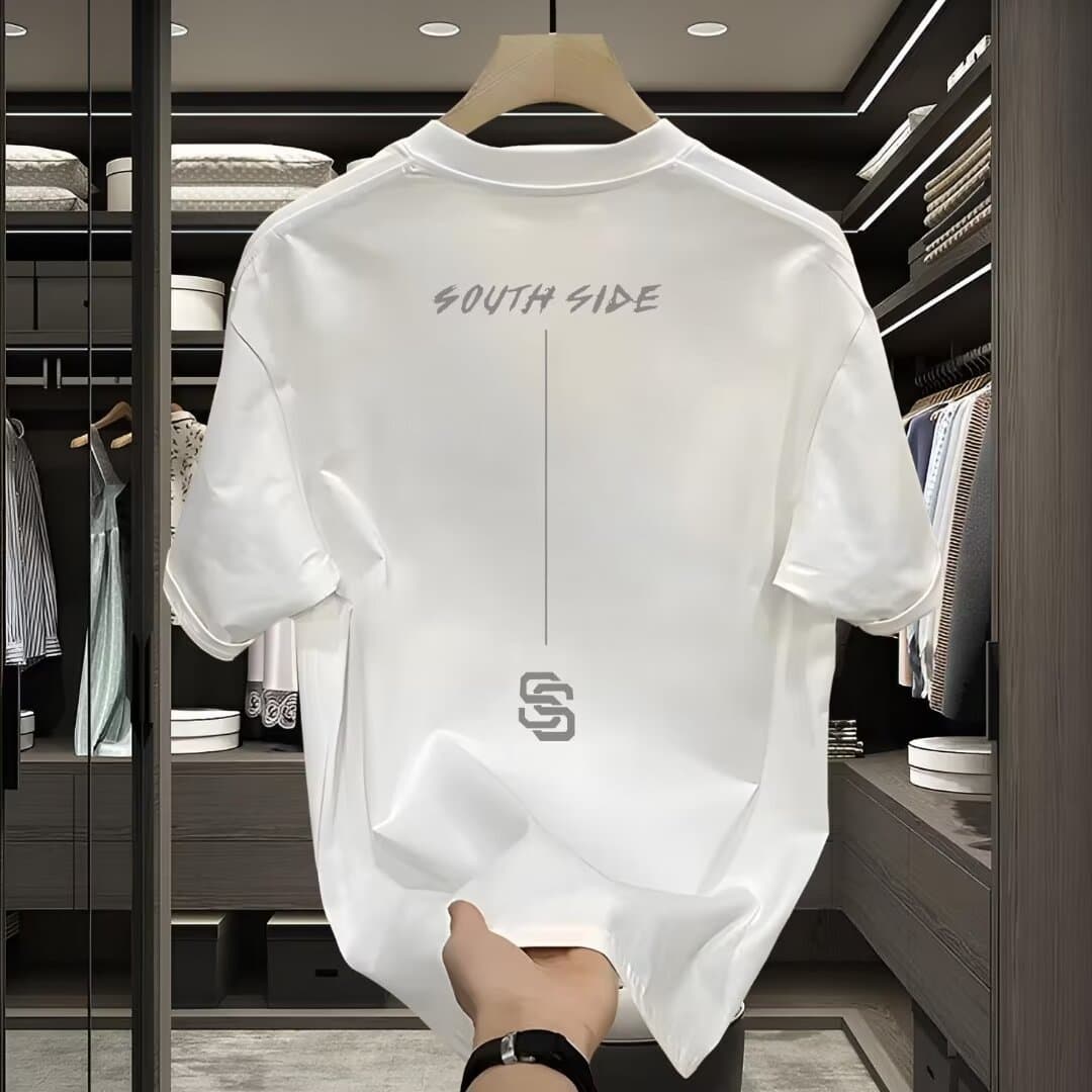 Men's Clothing New High-end Men's Short-sleeved T-shirt Summer Pure Cotton Fashion Printed T-shirt Breathable Round Neck Top Half Sleeve