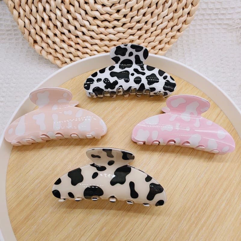 Fashionable Commuting Beige Leopard Print Clip Women, Elegant And Sophisticated Hair Accessory For Updos