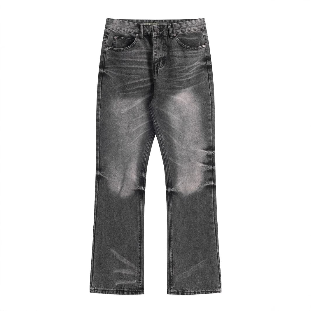 Men's Clothing Retro Vintage Washed Black 646 Flared Jeans