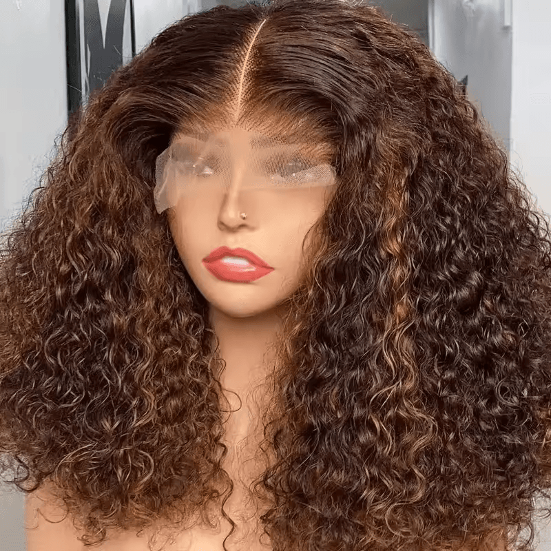 Highlight Blonde Lace Front Wigs Human Hair 210% Density Brazilian Virgin Hair Glueless Curly Lace Wigs For Woman