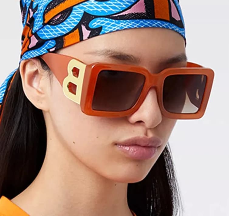 2024Women Sunglasses Big frame square sunglasses B word mother and daughter European sunglasses ins retro glasses