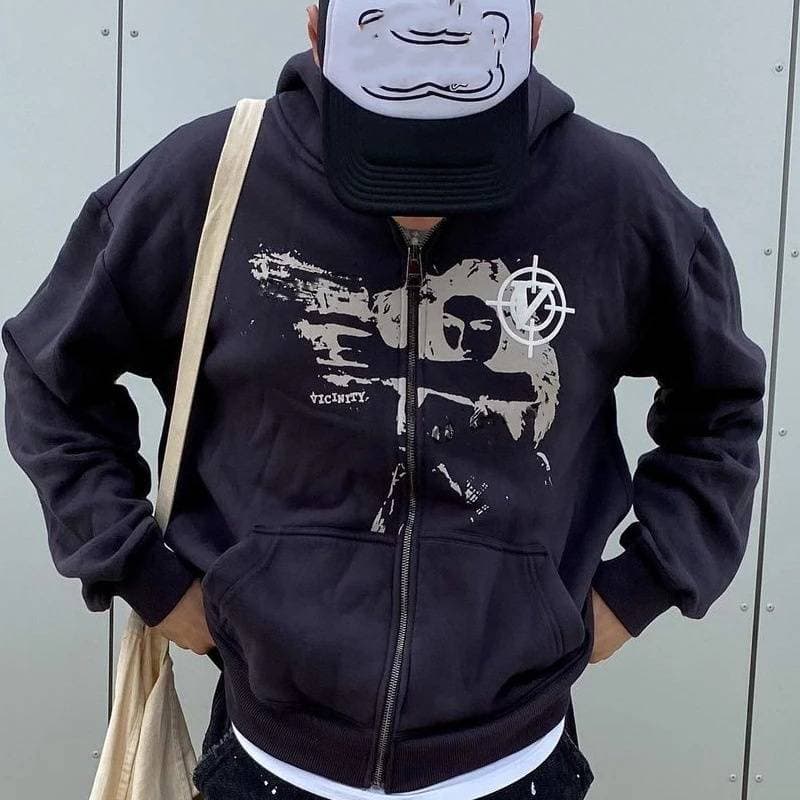 Men's Clothing Popular Zipper Sweatshirts Retro Hoodies Men's And Women's Jackets And Tops