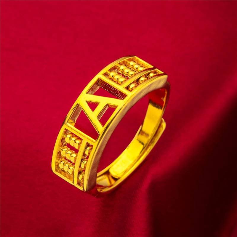 New abacus ring opening Vietnam sand gold men and women abacus ring ladies